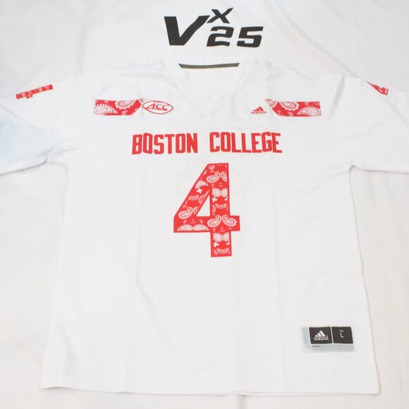 NEW Men's Adidas Boston College Eagles Zay Flowers Welles Bandana Jersey Sz Lg - Picture 1 of 9